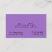 宝石グラムビジネスカード、アメジスト 名刺 (裏面)