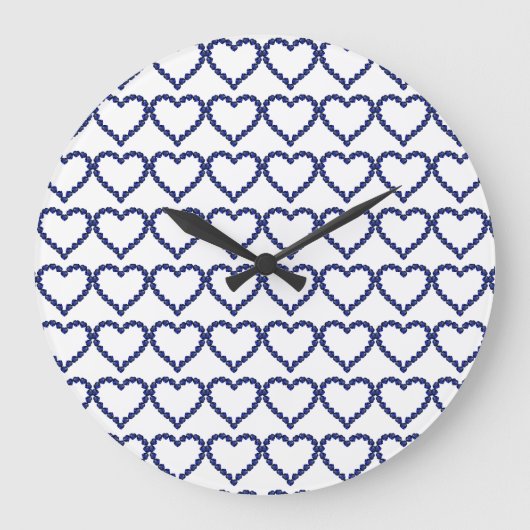 宝石サファイアブルーハート ラージ壁時計 (正面)