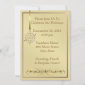 宝石ジャジースノーフレークティール(緑がかった色)ホリデーカード 招待状 (裏面)