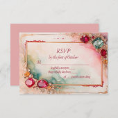 宝石ストー結婚ン 出欠カード (正面/裏面)