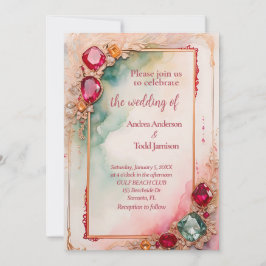 宝石ストー結婚ン 招待状