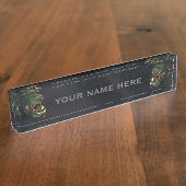 宝石スパイダースカル&バラグラムゴシックオフィスデスク デスクネームプレート (側面)