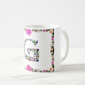 宝石ダイヤモンドイニシャルGモノグラムアート コーヒーマグカップ (正面右)