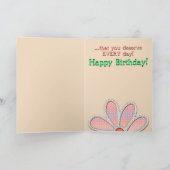 宝石デイジー#3 (誕生日カード) カード (内部)