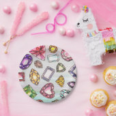 宝石デザイン紙プレート ペーパープレート (パーティー)