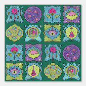 宝石トーンお洒落手描きボーホダークグリーン 壁紙 (正面)