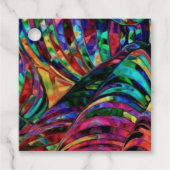 宝石トーンのステンドグラス抽象芸術ギフトラベル フェイバータグ (正面)