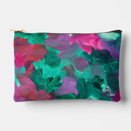 宝石トーンのSPWWTouchプリントカットソーバッグ アクセサリーポーチ (正面)