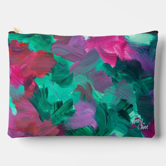 宝石トーンのSPWWTouch大プリントカットソーバッグ アクセサリーポーチ (正面)