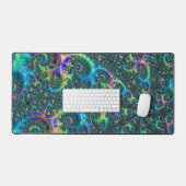 宝石トーンカラフルフラクタルスパイラル抽象芸術アート デスクマット (キーボード&マウス)