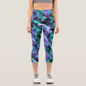 宝石トーンカラフルフラクタル大理石抽象芸術アート カプリレギンス (正面)