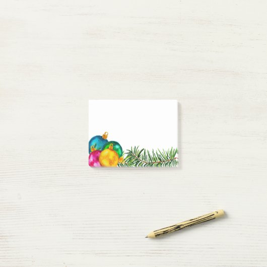 宝石トーンクリスマスオーナメント松の枝 ポストイット (デスク上)