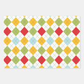 宝石トーンクリスマスラップ – デザイナーパターン ラッピングペーパーシート (正面3)