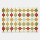 宝石トーンクリスマスラップ – デザイナーパターン ラッピングペーパーシート (正面3)