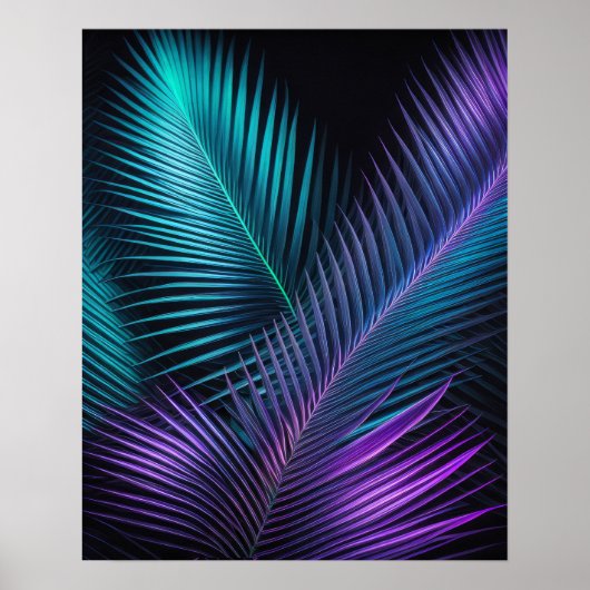 宝石トーンパーム葉 ポスター (正面)