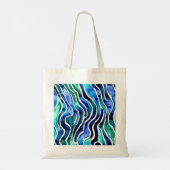 宝石トーンブルーとグリーンパターンキャンバストート トートバッグ (裏面)