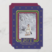 宝石トーン写真付きクリスマスジョイ シーズンカード (正面/裏面)
