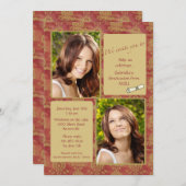 宝石トーン写真卒業招待状 招待状 (正面/裏面)