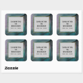 宝石トーン大理石インク洗浄パター結婚ン スクエアシール (シート)