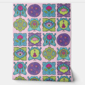 宝石トーン手描きボホお洒落ピンク 壁紙 (ほどく)