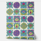 宝石トーン手描きボホお洒落フレームクリーム 壁紙 (ほどく)