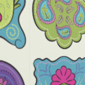 宝石トーン手描きボホお洒落フレームクリーム 壁紙 (縫い目)