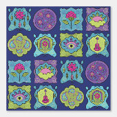 宝石トーン手描きボホお洒落フレーム 壁紙 (正面)