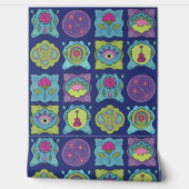 宝石トーン手描きボホお洒落フレーム 壁紙 (ほどく)