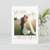 宝石トーン新結婚した婚クリスマスカード シーズンカード (スタンド正面)