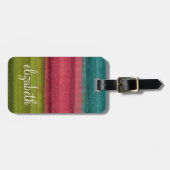 宝石トーン水カラーストライプ名前をカスタムする ラゲッジタグ (正面横)