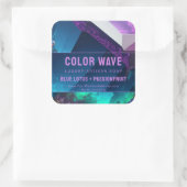 宝石トーン水中競技ターコイズ紫色の製品ラベル スクエアシール (バッグ)