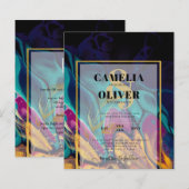 宝石トーン結婚ズインクプラムパープルティール(緑がかった色)ネイビー金ゴールド (正面/裏面)