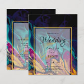 宝石トーン結婚ズインクプラムパープルティール（緑がかった色）ネイビー金ゴールド (正面/裏面)