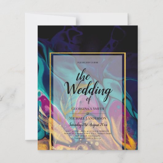 宝石トーン結婚ズインクプラムパープルティール（緑がかった色）ネイビー金ゴールド (正面)