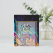 宝石トーン結婚ズインクプラムパープルティール(緑がかった色)ネイビー金ゴールド (スタンド正面)