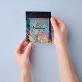 宝石トーン結婚ズインクプラムパープルティール（緑がかった色）ネイビー金ゴールド チラシ (手)