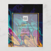 宝石トーン結婚ズインクプラムパープルティール（緑がかった色）ネイビー金ゴールド チラシ (裏面)