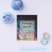 宝石トーン結婚ズインクプラムパープルティール(緑がかった色)ネイビー金ゴールド チラシ (シングル)