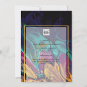 宝石トーン結婚ズインクプラムパープルティール（緑がかった色）ネイビー金ゴールド 招待状 (裏面)