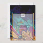 宝石トーン結婚ズインクプラムパープルティール（緑がかった色）ネイビー金ゴールド 招待状 (裏面)