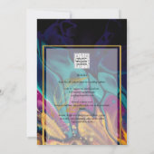 宝石トーン結婚ズインクプラムパープルティール（緑がかった色）ネイビー金ゴールド 招待状 (裏面)