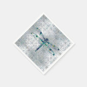 宝石ドラゴンフライ神聖な幾何学パターン スタンダードカクテルナプキン (角)