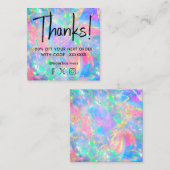 宝石ネオンオパールテクスチャー割引カード スクエア名刺 (正面/裏面)