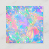 宝石ネオンオパールテクスチャー割引カード スクエア名刺 (裏面)