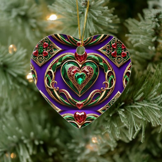 宝石ハートとヘビはビーナスを愛する セラミックオーナメント (ツリー)