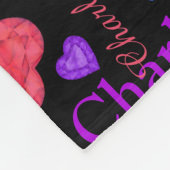 宝石ハート名前をカスタムするカラフルシャーロット フリースブランケット (角)