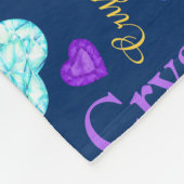 宝石ハート名前をカスタムするカラフル結晶 フリースブランケット (角)