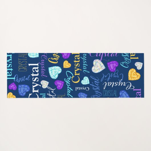 宝石ハート名前をカスタムするカラフル結晶 ヨガマット (裏面(横))