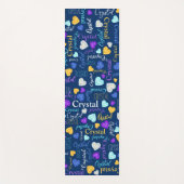 宝石ハート名前をカスタムするカラフル結晶 ヨガマット (正面)