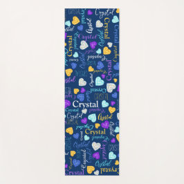 宝石ハート名前をカスタムするカラフル結晶 ヨガマット